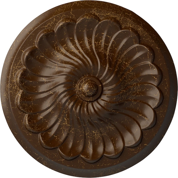 Ekena Millwork Flower Spiral Ceiling Medallion (Fits Canopies up to 2"), 12 1/4"OD x 2 1/4"P, Root Beer Crackle CM12FLRBC - main